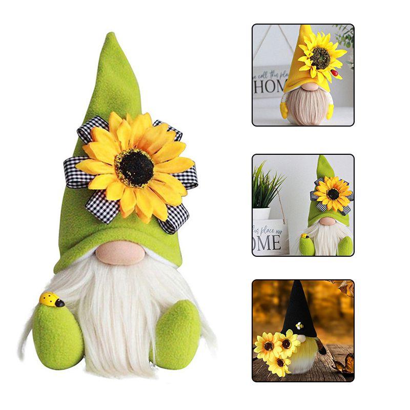 Adorable Gnome Sunflower Doll Plush Ornament For Desktop Decor And Gifts