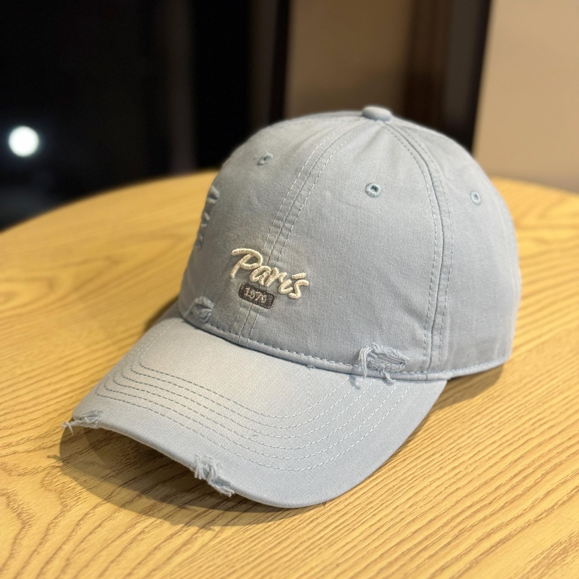 

Korean-style new letter-embroidered baseball cap for women, suitable for all seasons, versatile duckbill cap for men, casual and versatile, makes the Adult54-60Adjustable світло-синій колір