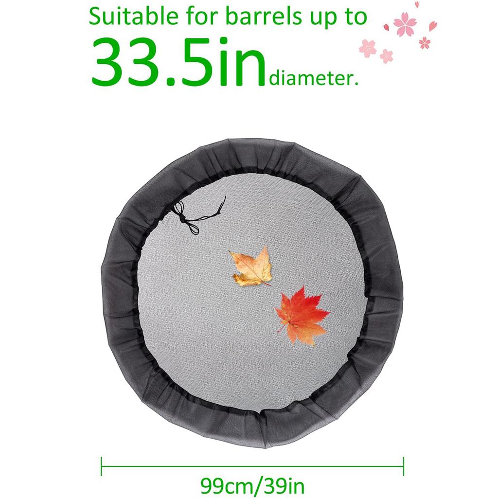 Regnfat Nettingdeksel med snøring Regnfatnettingsskjerm Forhindrer falne løvavfall og små gjenstander Regnfatnettdeksel