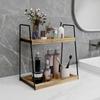 Dorhors 2 Tier Bathroom Counter Organizer Storage,Vanity Organizer for Bathroom Counter,Wood Standing Rack for Kitchen