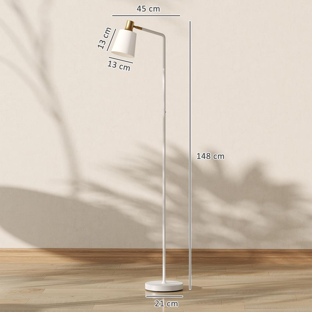 Modern Standing Lamp Floor Lamp With 350 degrees  Rotatable Head For Living Room White