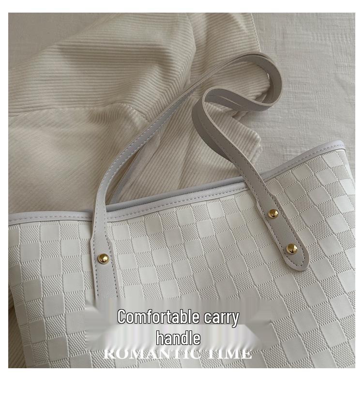 2025 Autumn Trendy Checkered Tote Bag - Large Capacity Shoulder & Handheld Design