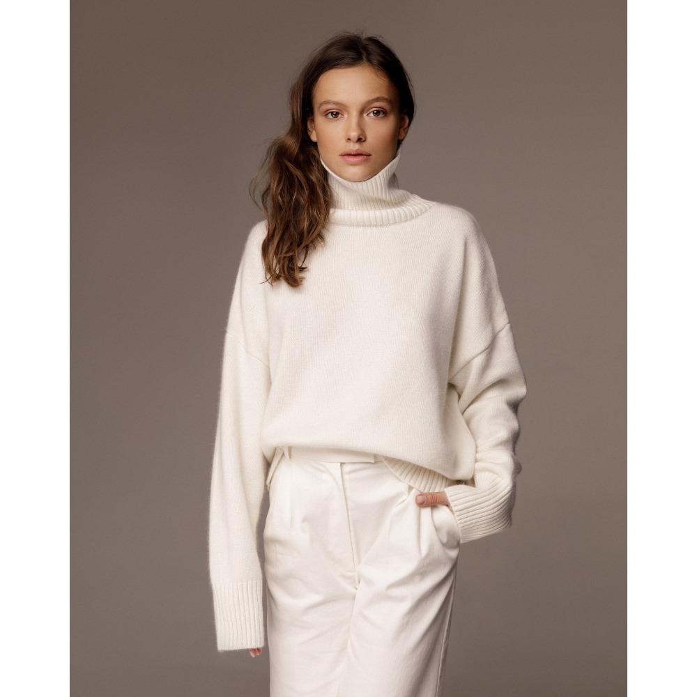**Women's Thickened Knit Top Autumn Winter Loose Turtleneck Sweater Oversized High Neck Jumper**