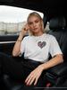 Women's Stylish Heart Print Cotton Short Sleeve Top - Trendy & Versatile Summer Arrival