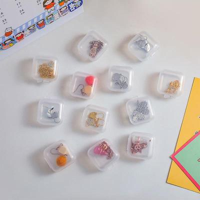 10Pcs Kleine Boxen Platz Transparent Ohrringe Kunststoff Box Schmuck Lagerung Fall