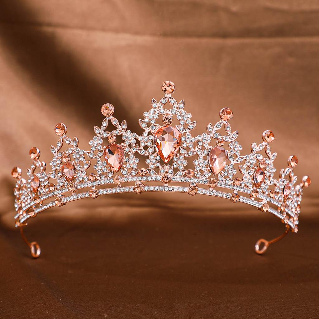 1 Stück Barockstil Kristallkrone Tiara Königinnenkrone Strasslegierung Haarband Damen Braut Hochzeit Haarschmuck
