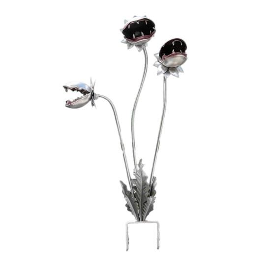 

Metal Carnivorous Plant Garden Stake 25 Inch Large Venus Flytrap Plant Sculpture Outdoor Decorative Yard Art for Flower Beds Patios Garden