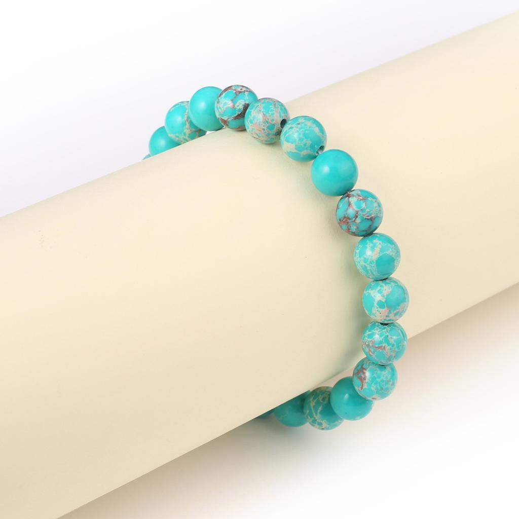 Nový styl Dámský náramek Přírodní kámen Emperor Stone Korálky 8X8 MM Přívěsky pro ženy Romantický dárek k narozeninám