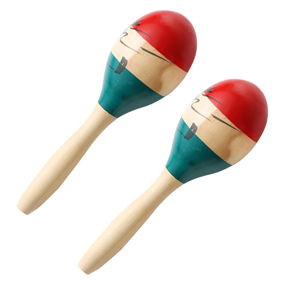 Musfunny Maracas, Sett med 2, Håndmalte Latinamerikanske Maracas i Tre, Perfekt for Fester, Opptredener og Mer (Fargerik)
