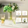 6pcs Ribbed Glass Candle Holder Cylinder Candle Holders for Pillar Candles Clear Hurricane Candle Holder Decorative Floating Candle Vases