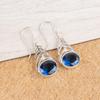 London Blue Topaz Gemstone 925 Sterling Silver Jewelry Drop/Dangle Earrings1.64" CE-1-3