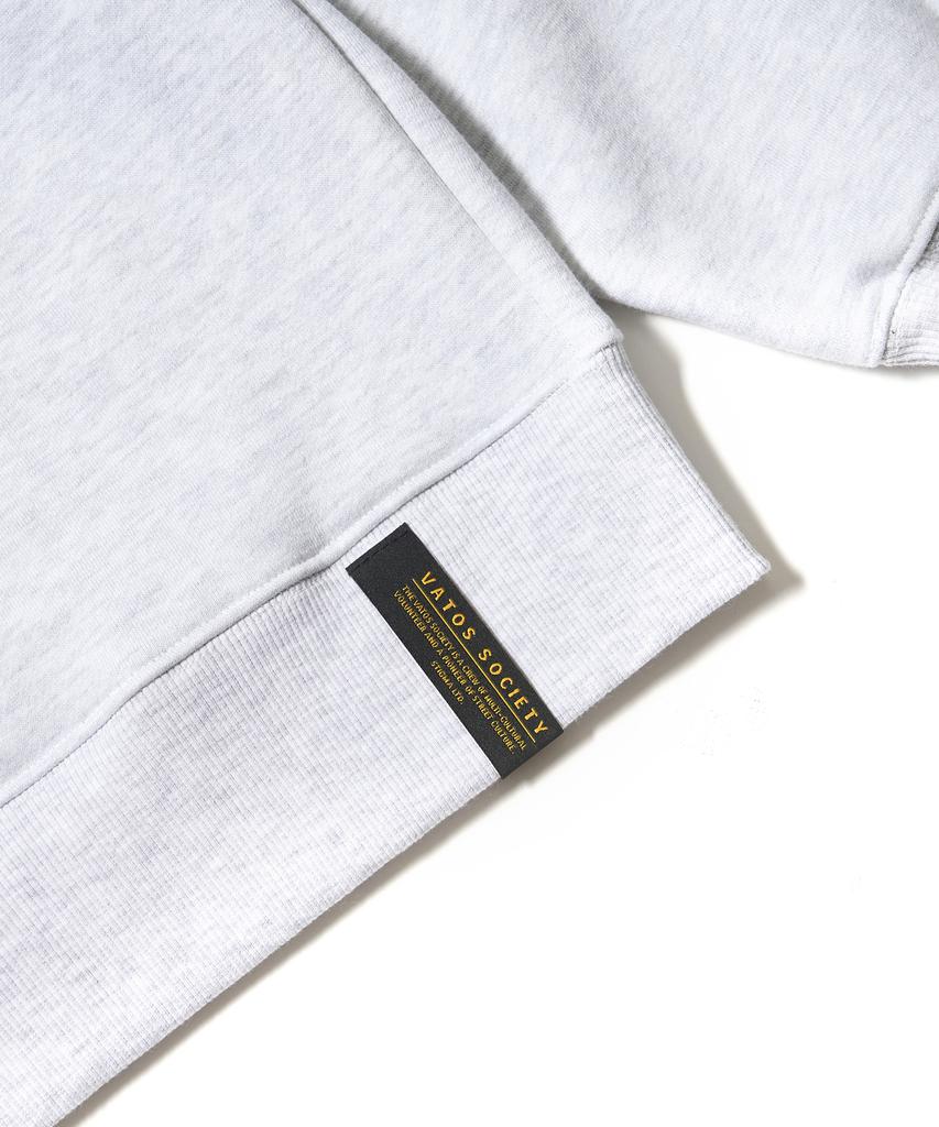 Stigma Zipper Oversized Zip Up Hoodie White Melange