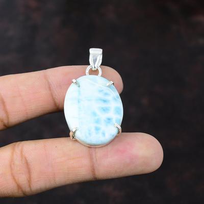 Larimar Anheng 925 Sterling Sølv Anheng Edelstensanheng Håndlaget Delikat Smykke Fantastisk Anheng Gave Til Venn Siste Design Smykker