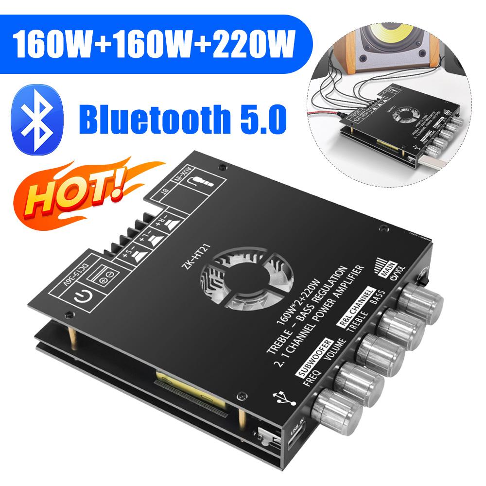 Digital Amplifier Module ZK-HT21 TDA7498E Stereo Power Amplifier 160Wx2+220W Bluetooth-Compatible High And Low Tone Subwoofer