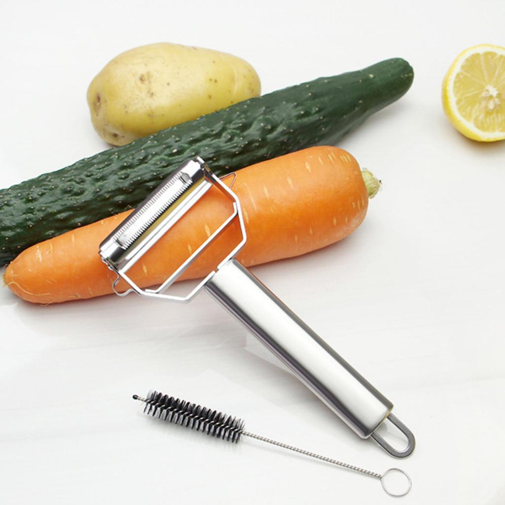 Edelstahl 2 Stück Doppelkopfschäler Reibe Mehrzweck Obst Gemüse Hobel Schwerlast Leicht zu reinigen Küchenzeitspartool