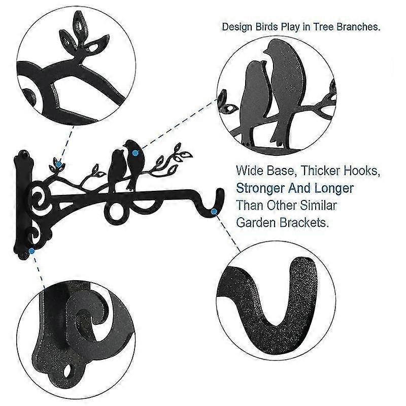 Metal Hanging Basket Hooks Solid With Screws Outdoor Plant Bracket Hook Plants Lantern 2pcs