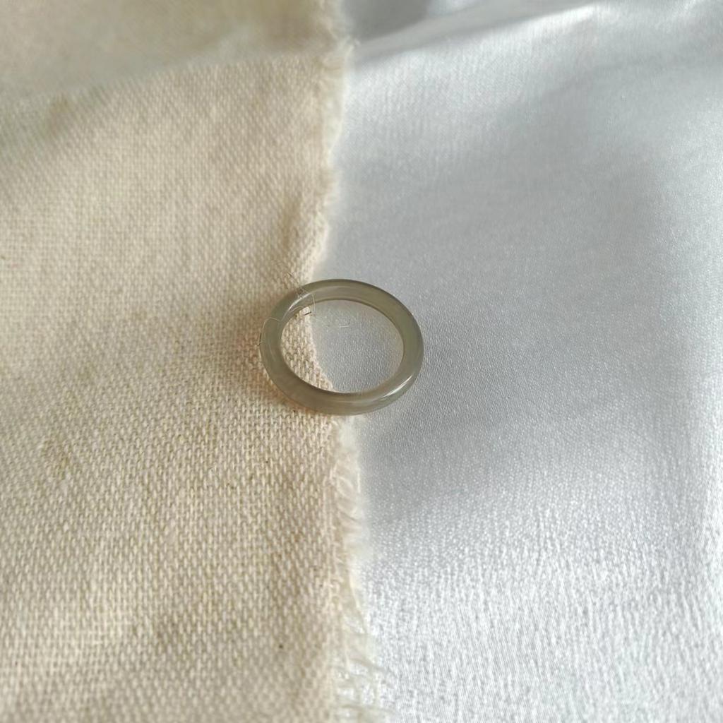 Jiangnan Misty Rain Xiaohongshu Imitation Jade National Style Ring Does Not Fade Fashionable Vegetarian Finger Ring Niche Antique Woman