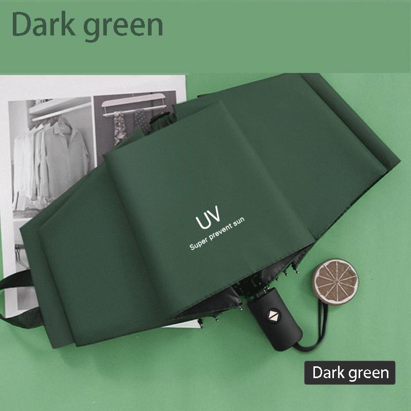 24 Bone Fully Automatic Rain Umbrella UV Protection Sunshade Umbrella 3-stage Folding Sunscreen Black Film Sunblock Umbrella