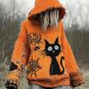 2025 European & American Cross-Border Halloween Loose Hooded Sweatshirt with 3D Print