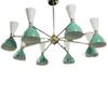 8 Arms 16 Lights Stilnovo Style Brass Sputnik Chandelier - Italian Light - Moder