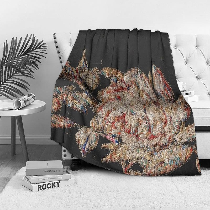 Mosaic Floral Blanket For Women Men Sofa Bed Throw Decorative Quilt Bedspread Cushion Cover Gift