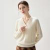 Women's Elegant V-Neck Cashmere Sweater - Autumn/Winter 2026 Chic Raglan Sleeve Base Layer Warm Knitwear