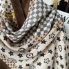 New cotton and linen scarf women's autumn high-end silk scarf retro khaki shawl