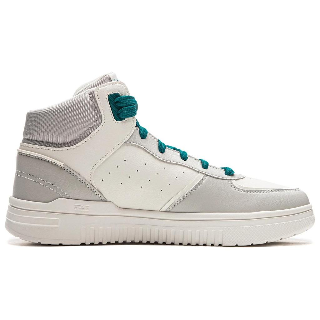 Li Ning Cyan Cloud Slip Resistant, Abrasion Resistant, Breathable High top Skateboard Shoes Men's White Gray AGCU549-1