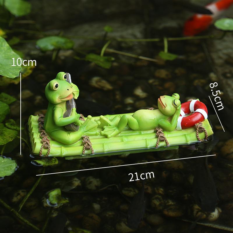 Travel Frog Zen Ornament - Resin Decor Gift for Office and Home