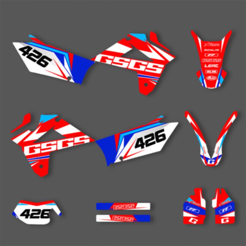 PowerZone Custom Team For GASGAS 2007 2008 2009 EC 200 250 300 350 250cc 300cc Graphics Backgrounds DecalsStickers Kit  03