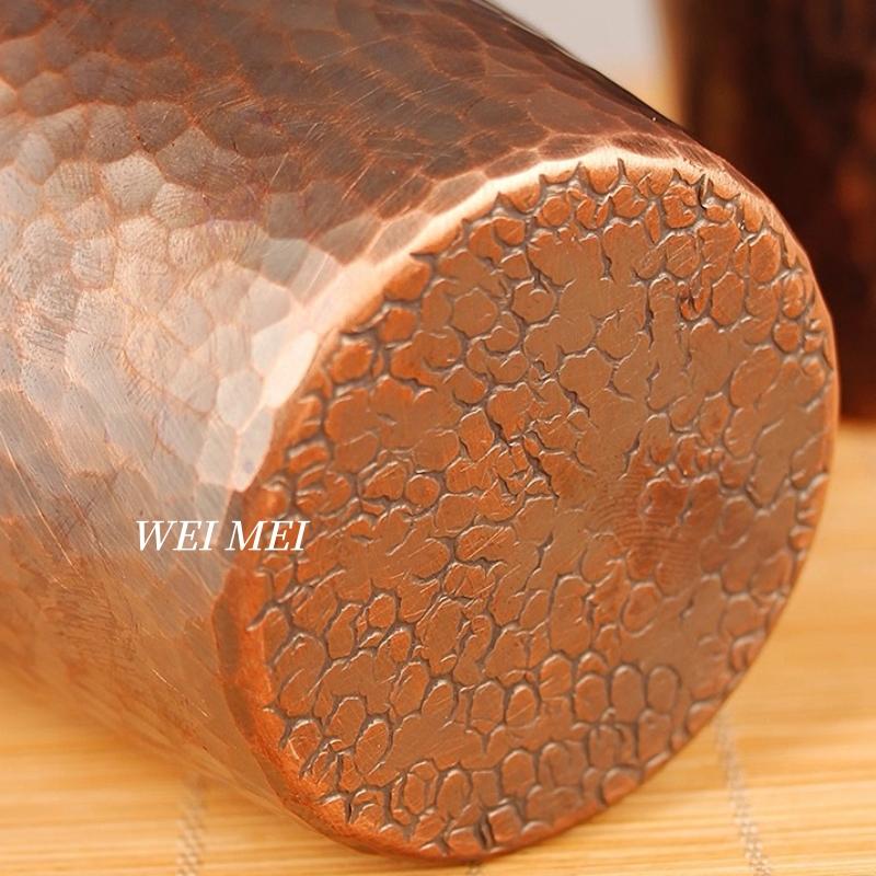 Handcrafted Vintage Copper Coffee Mug,Thickened Woven Handle Hammer Texture Cold Drink Cup,Friends Gifts Tea Cup Tableware