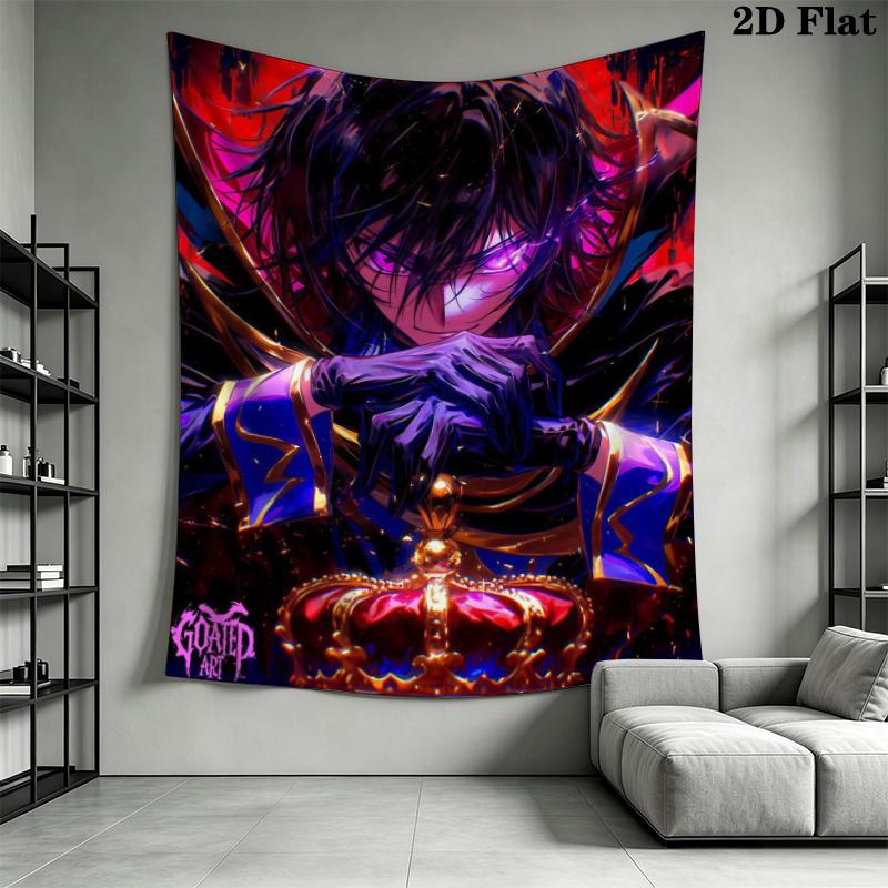 Code Geass Wall Tapestry Aesthetic Wall Hanging Printed Fabric Blanket Decorative Tapestries for Bedroom Living Room Home Decor