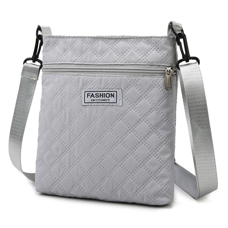 Borsa a tracolla semplice a griglia di diamanti a tinta unita per donna, borsa a spalla casual, borsa a tracolla piccola quadrata leggera e versatile