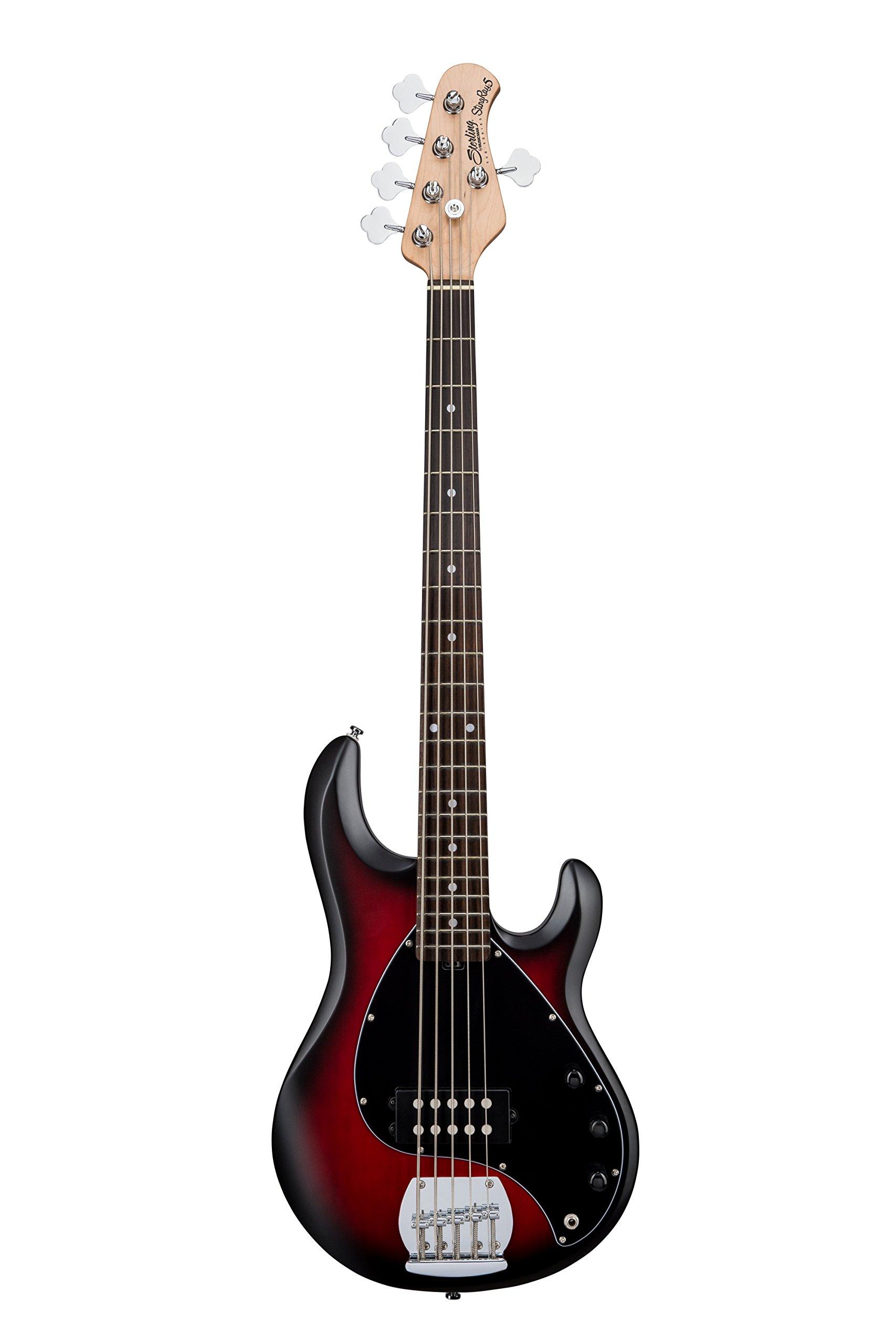 

Sterling By Musicman SUB STINGRAY RAY5 RUBY RED BURST SATIN 5 string electric bass