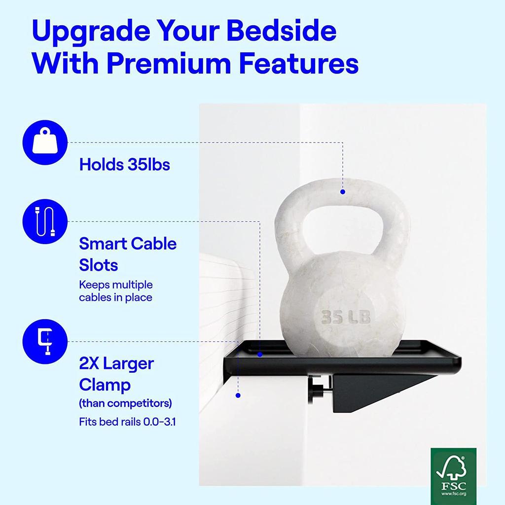 Modern Innovations Nachttisch-Aufbewahrungsregal, Aufsteckbares Nachttischtablett, oberes Etagenbett-Regal, Nachttischtablett zur Tischaufbewahrung