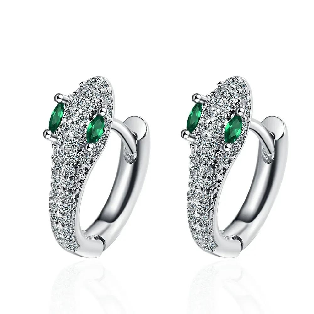 Snake Jewelry Set for Women Vintage Luxury Crystal Platinum Plated Snake Earrings Necklace