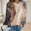Women Plus Size Round Neck Long Sleeve Tie Dye Printed Pullover Sweatshirt
