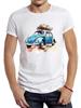 TEEHUB Retro Ruční kresba Klasické auto Pánské tričko Grafické Obytný vůz Sportovní látka Vintage Neformální
