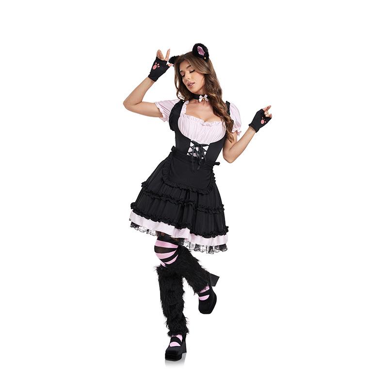 Cosplay Halloween new cute sweet cat girl Lolita maid outfit COS uniform party dress up costume