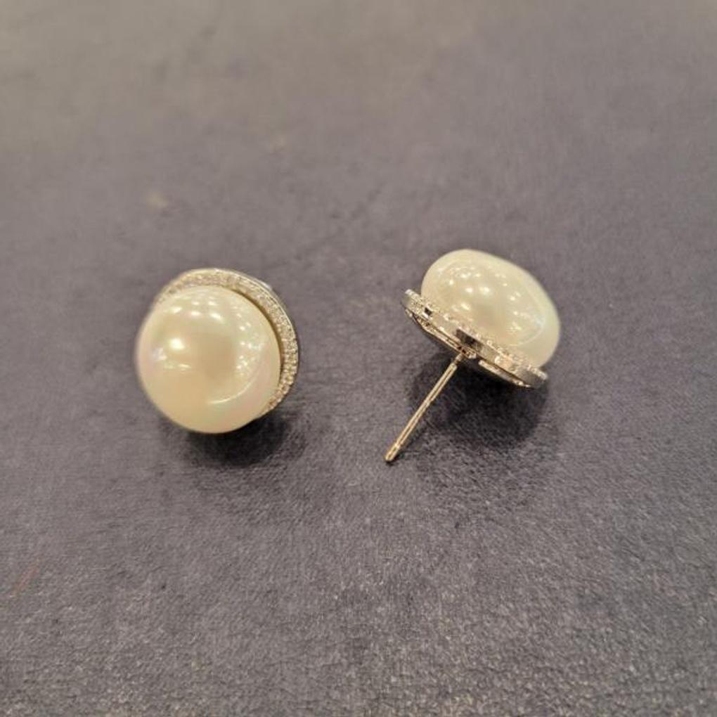 ARTRIA Pearl Cubic Line Post-E Earrings CHAERJJ0002WHF