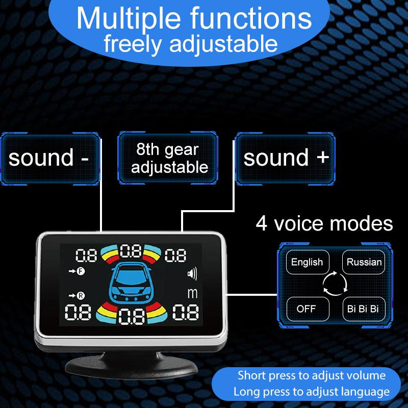 12V16.5mm Parking Sensor Kit 6/8 Sensor Buzzer Reverse Radar Sound Alarm Indicator Probe System