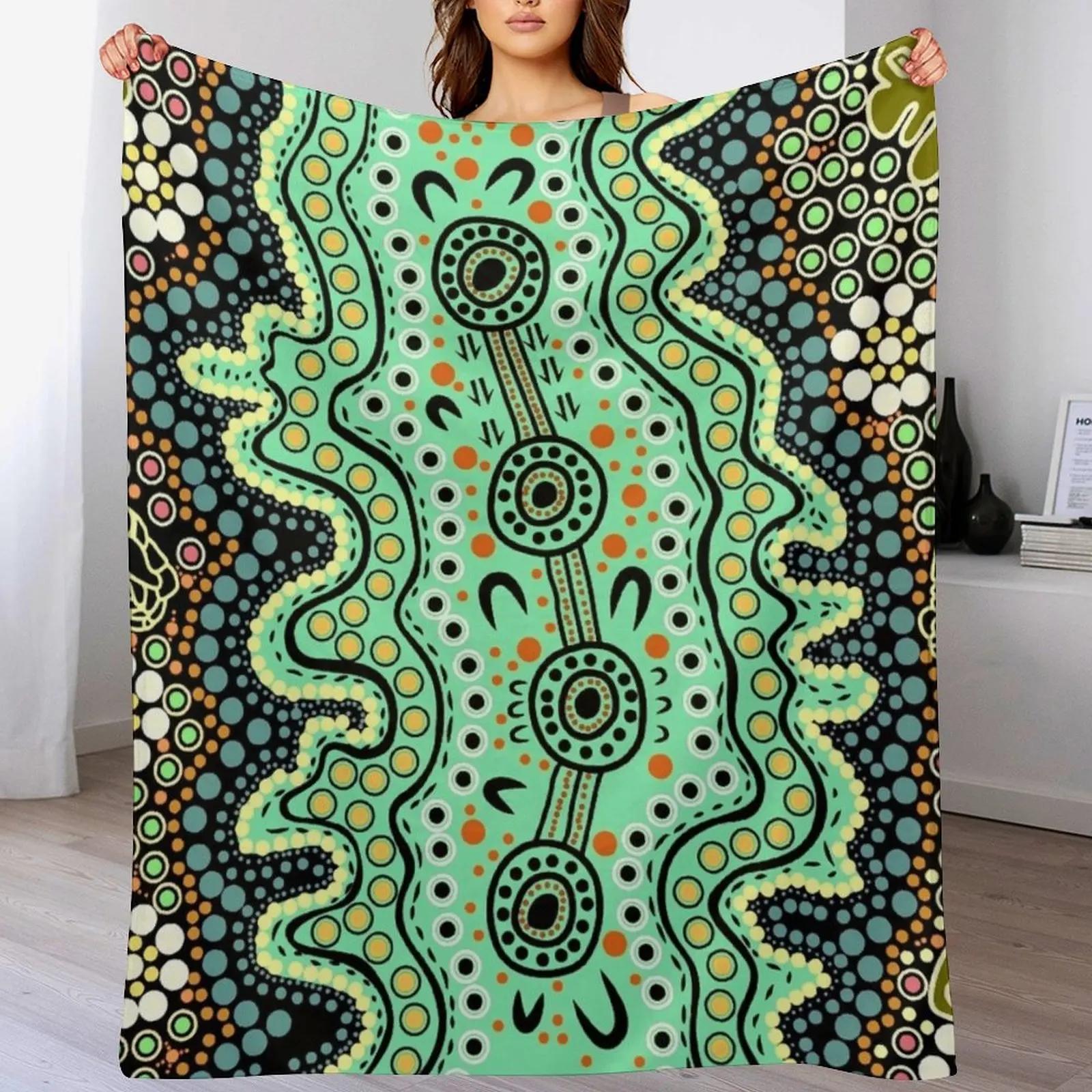 Yilawura Wiradjuri word for a pleasant Place to Camp Throw Blanket Soft Warm Blanket Gift for Men Women Adults 102x76cm(40x30in)