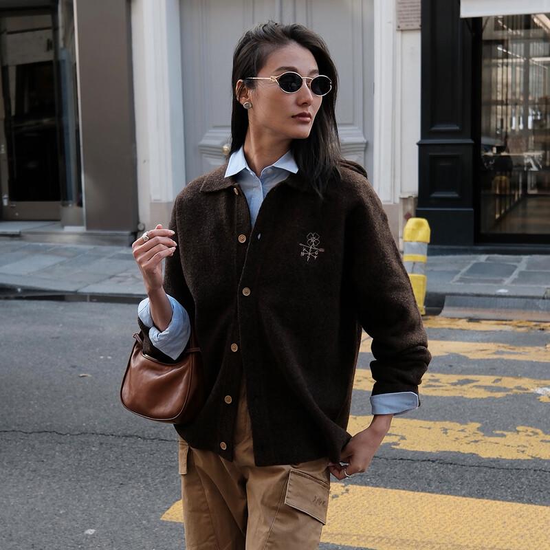 NVG·YOUNG Unisex Wool Blend Knit Cardigan
