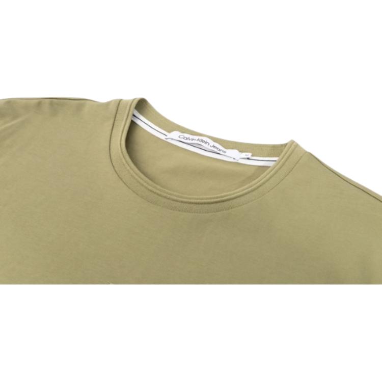 Calvin Klein Solid Comfortable Crew Neck Short Sleeve T-Shirt Men Tops Apple-Green J326355-LKQ