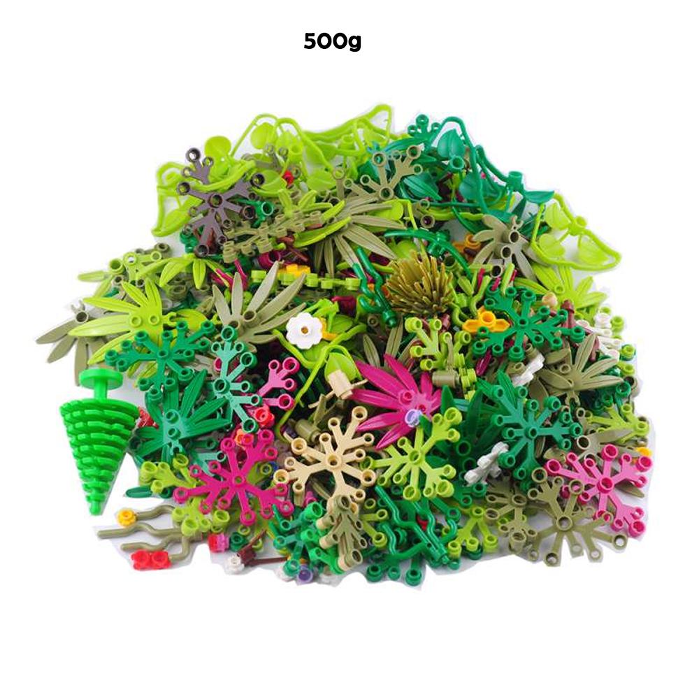 MOC Pflanzen Zubehör Steine Gras Baum Blatt Blume Busch Dschungel Bausteine Stadt Haus Straße Kinder Puzzle Zusammenbau Spielzeug