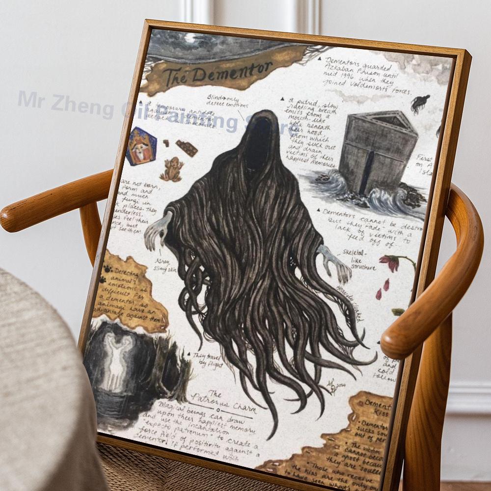 1PC H-Harry Potter Creaturi Magice Dementori Poster Autoadeziv Artă Impermeabilă Hârtie Autocolant Cafenea
