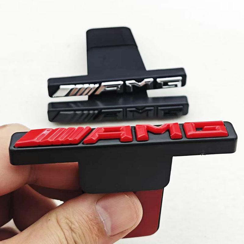 ABS3D ABS AMG Logo Emblem Car Front Grille Badge For Mercedes Benz AMG W211 W124 W169 W176 W177 W202 W203 W204 W205 Accessories
