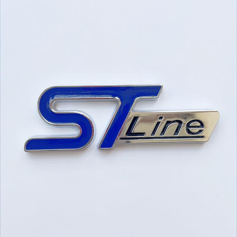 CSVJ8 3D Metal ST Line Head Front Grille Car Trunk Emblem Badge Chrome Sticker For Ford Focus x 2 3 Kuga Fiesta Mondeo Auto Styling