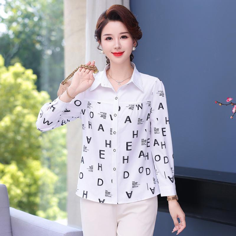 YYFS Women's Fashion Casual Spring Autumn Stripe Print Long Sleeve POLO Neck Blouses & Shirts