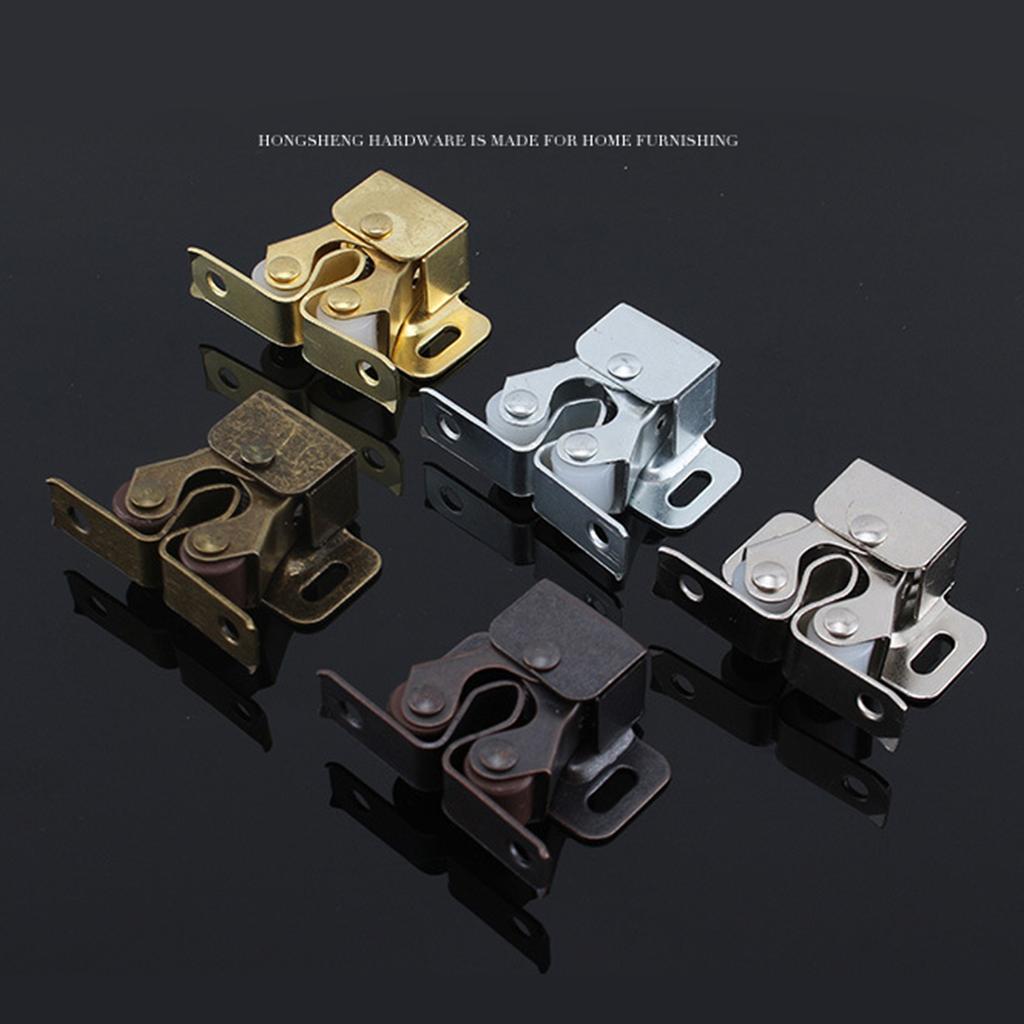 10 Pack Double Roller Catch Cabinet Latches for Cupboard Closet Door, Home Furniture Door Double Roller Catches